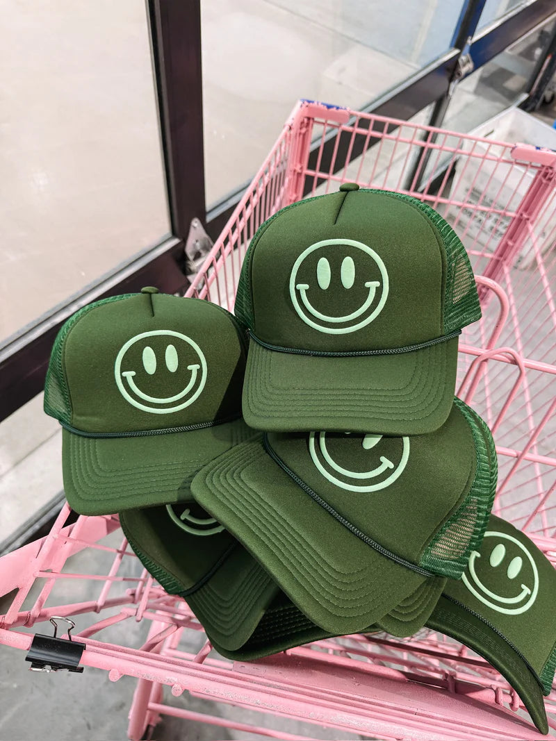 Puff Smiley Trucker Green