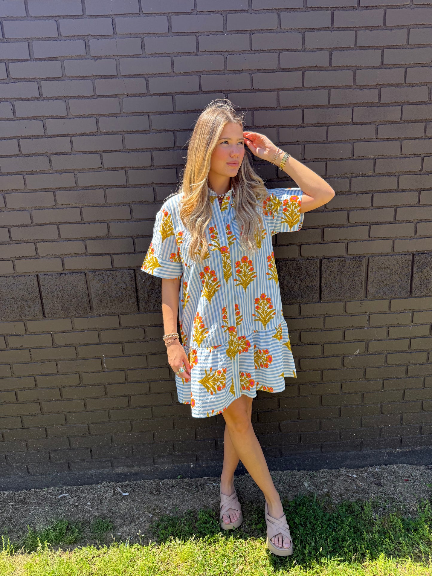 Mandarin Stripe Dress