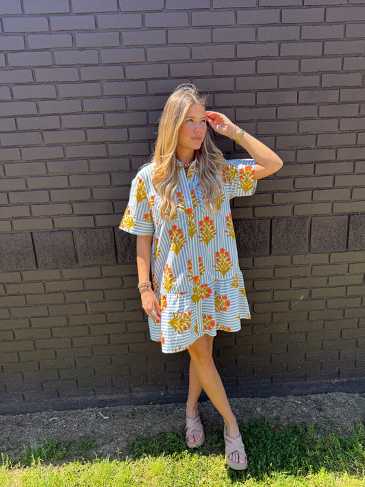 Mandarin Stripe Dress