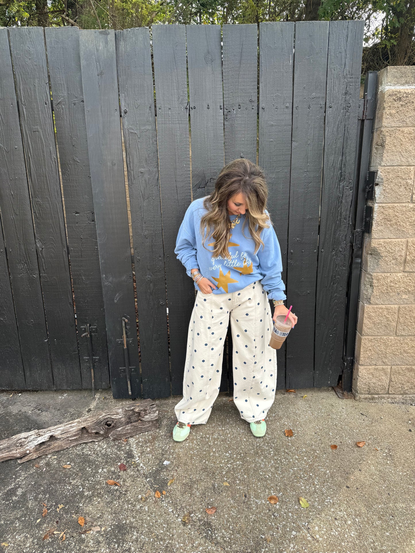 Polka Dot Dreams Navy Wide Leg Pants