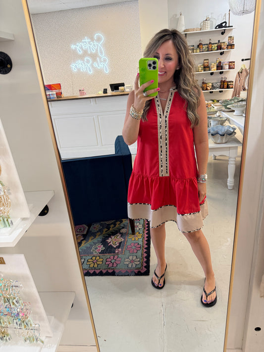 Haisley Red Leopard Dress