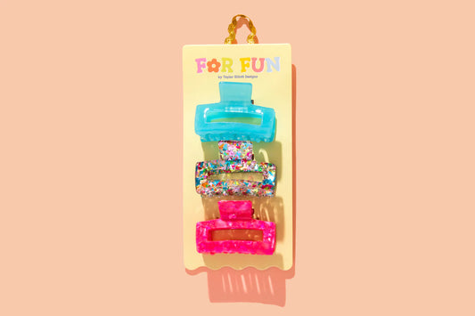 Colorful Confetti Claw Clip Trio