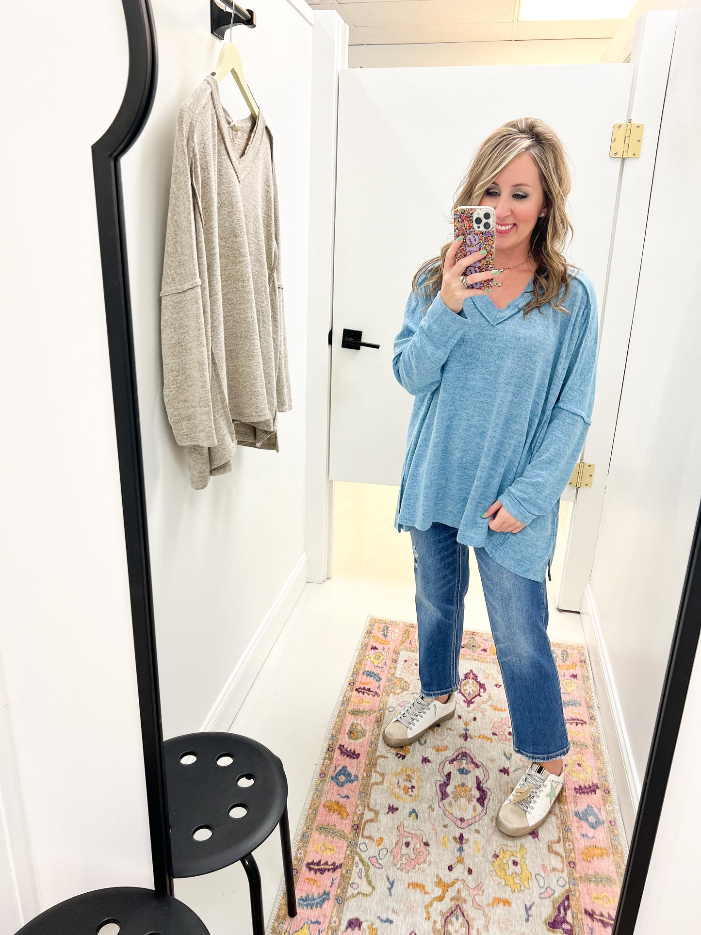 Light of Mine Oversized Top Blue