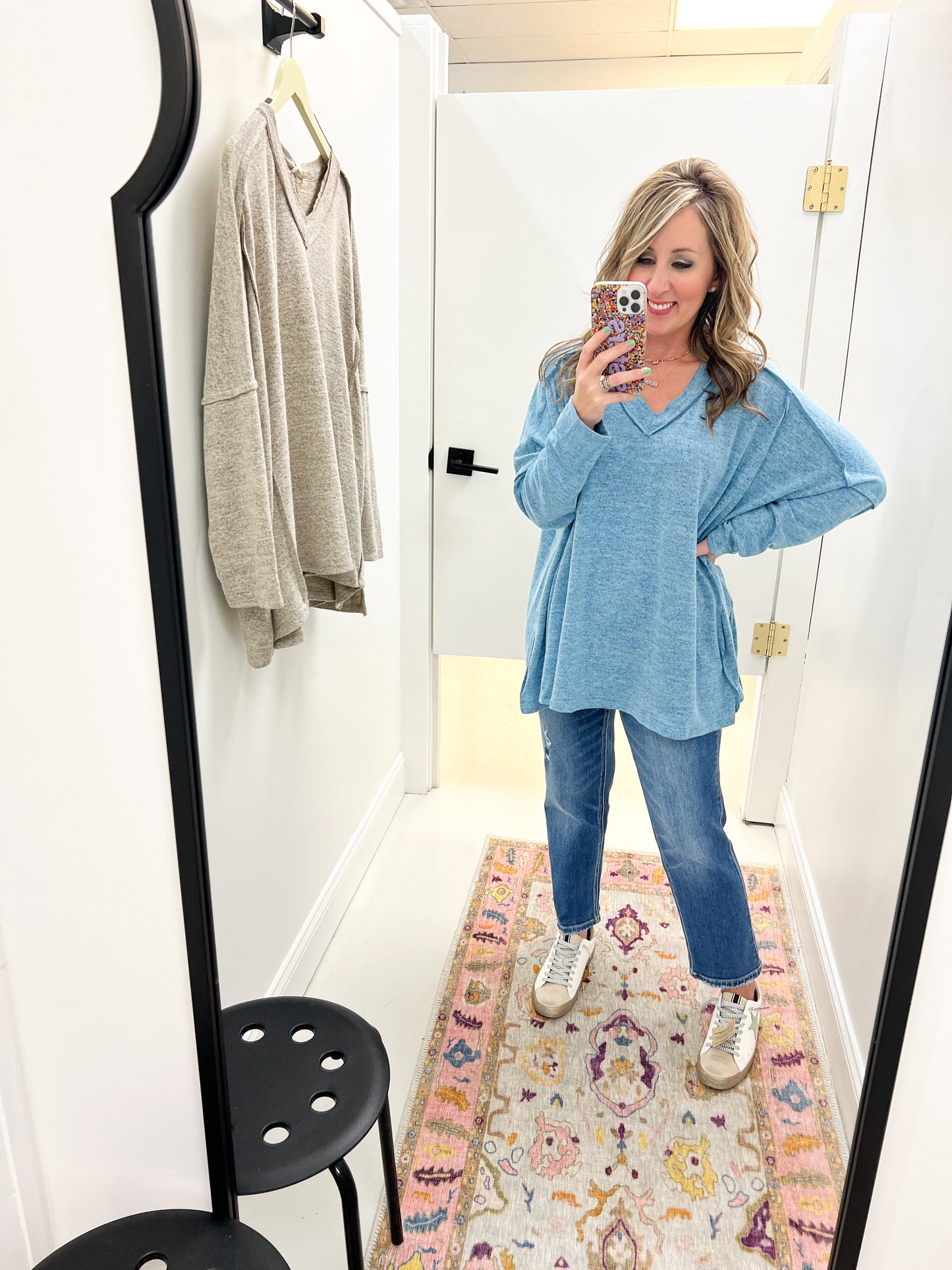 Light of Mine Oversized Top Blue