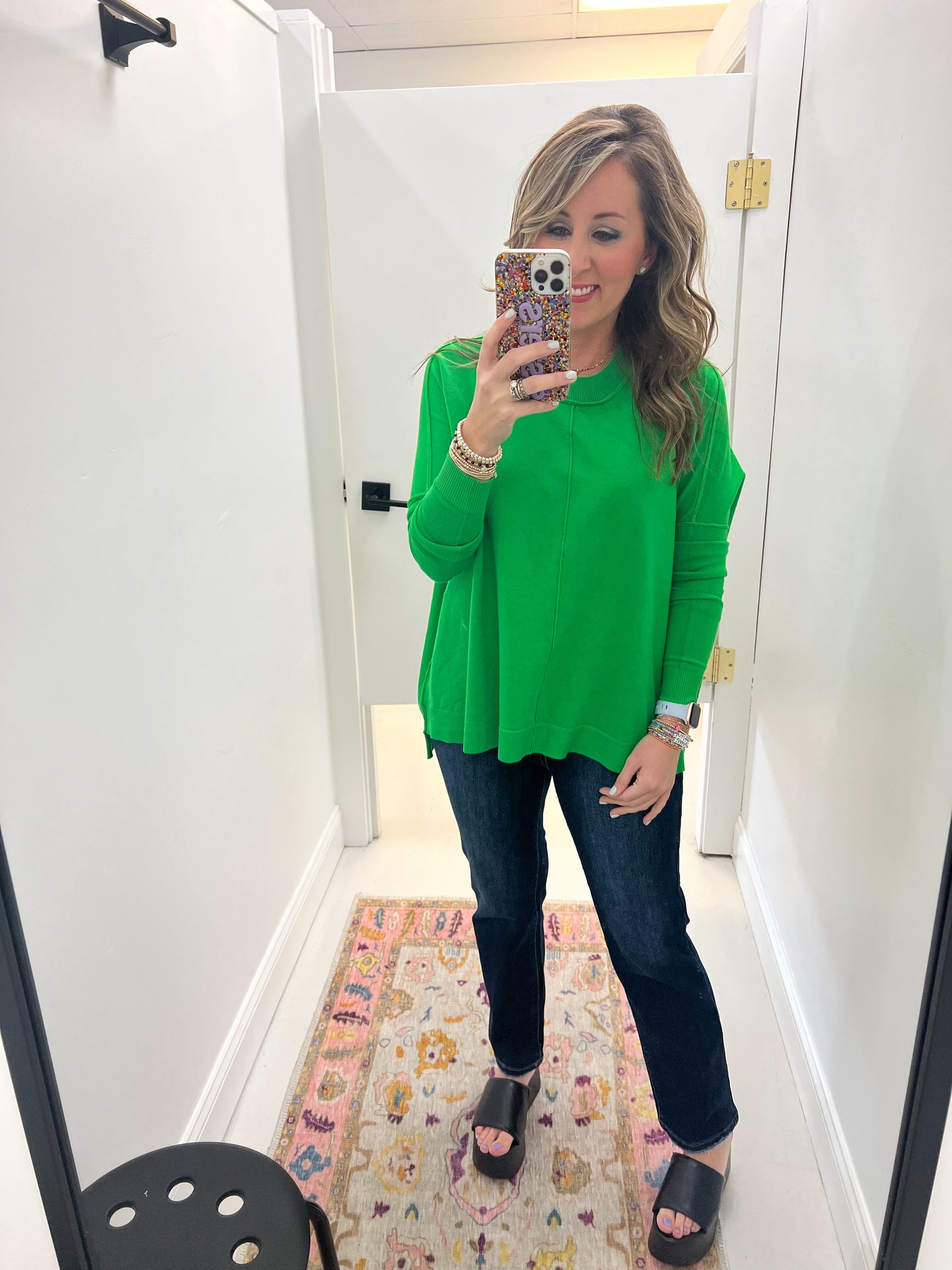 Green Dolman Sweater