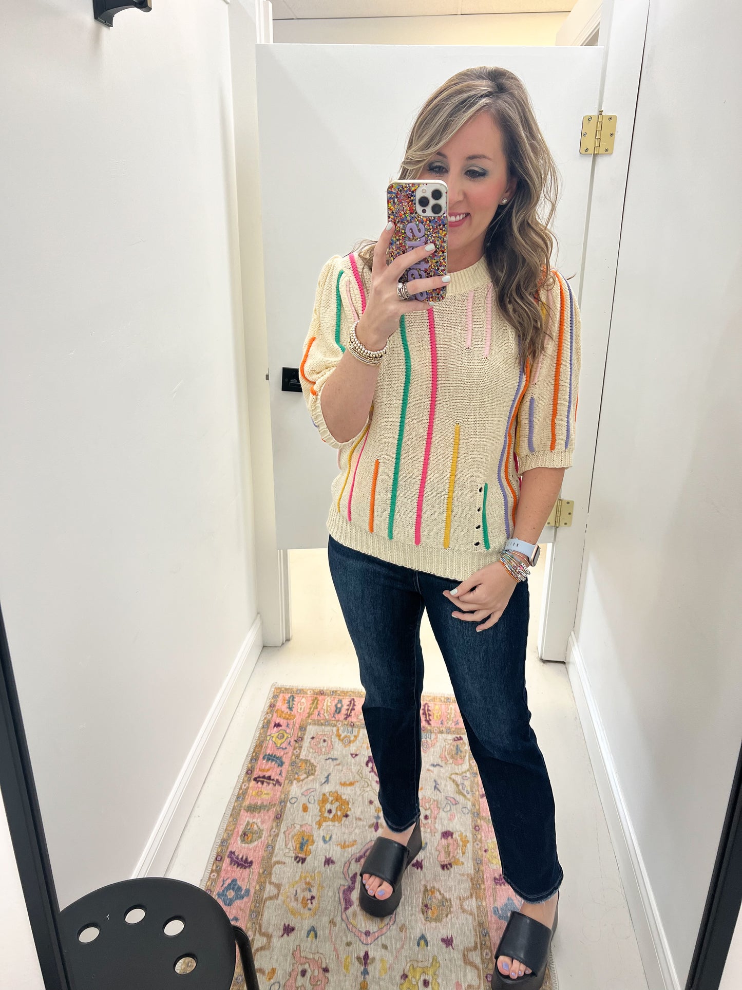 Multi Stripes Knit Top