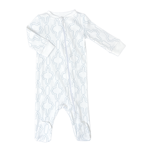 Blue Lattice Footed Pajama