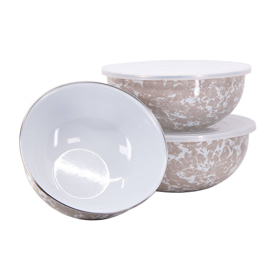 Taupe Swirl Large Mixing Bowl