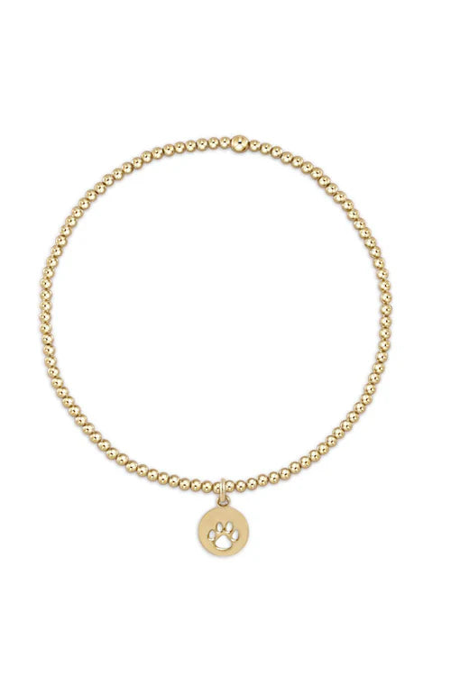 E Girl Classic Gold 2mm Paw Print Bracelet