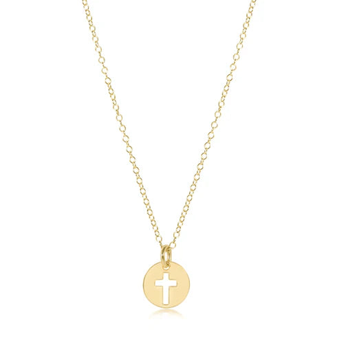 E Newton 16" Necklace Blessed Small Gold Disc