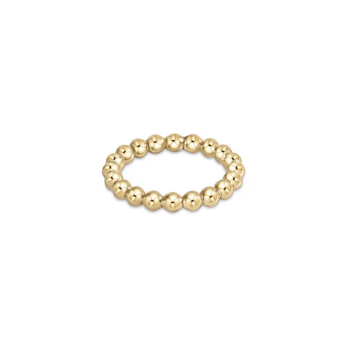 E Newton classic gold 3mm bead ring sz 6