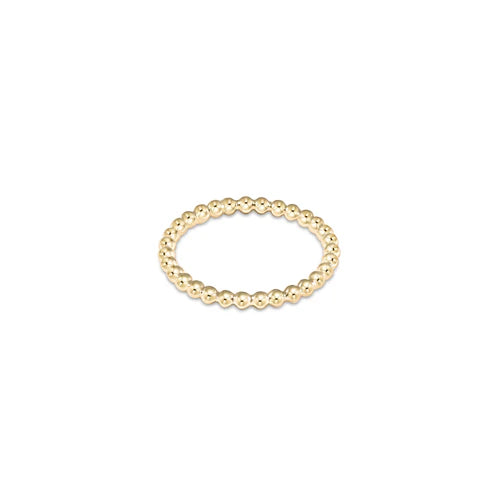 E Newton classic gold 2mm bead ring sz 7