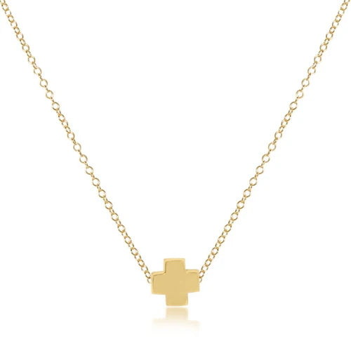 E Newton 16" Necklace Gold Signature Cross Gold