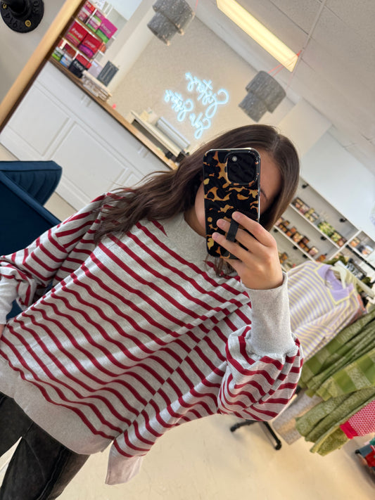 Hatley Heather Grey/Red Top