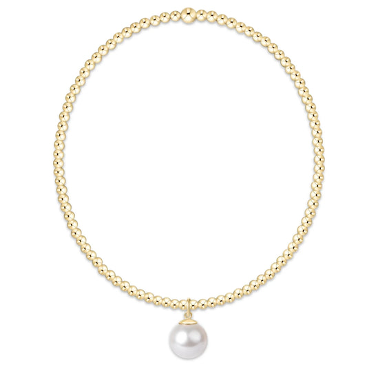 E Newton Classic Gold 2mm Pearl 8mm Charm