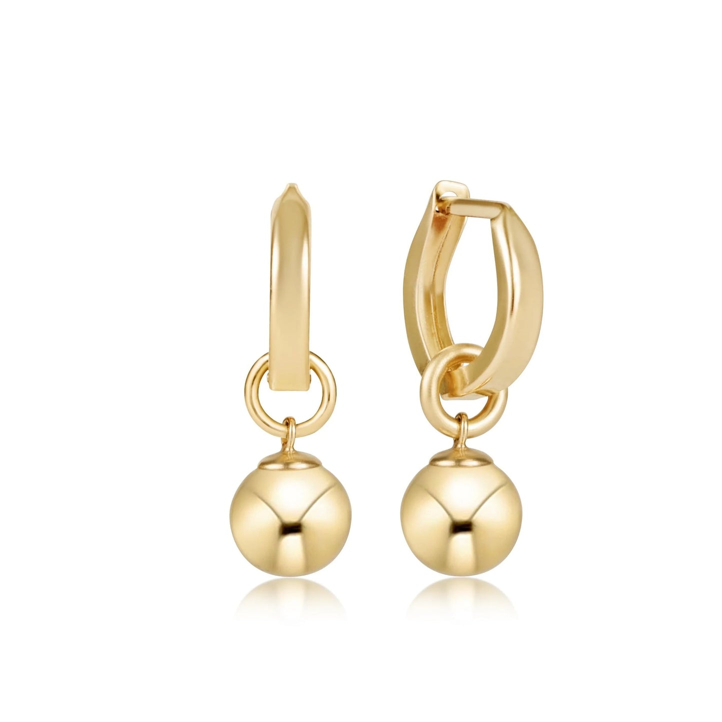 E Newton Huggie Gold .5" Hoop Classic Gold 8mm Charm