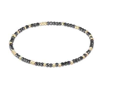 E Newton Hope Silver Hematite 2mm Bracelet