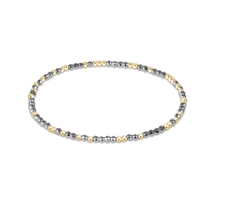 E Newton Hope Bright Silver Hematite 2mm Bracelet
