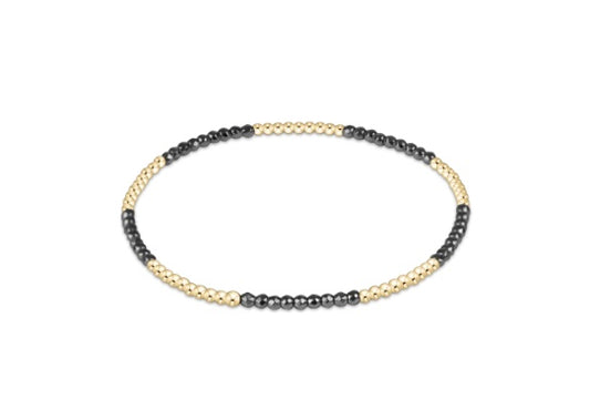 E Newton Silver Hematite Blissful 2mm Bracelet