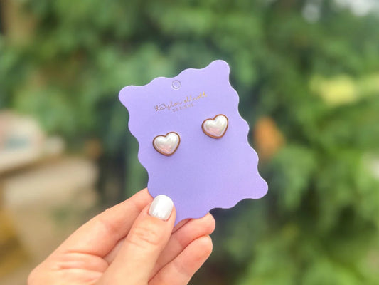 Meredith Pearl Heart Studs