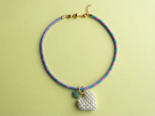 Blakely Pink/Teal Cord Necklace