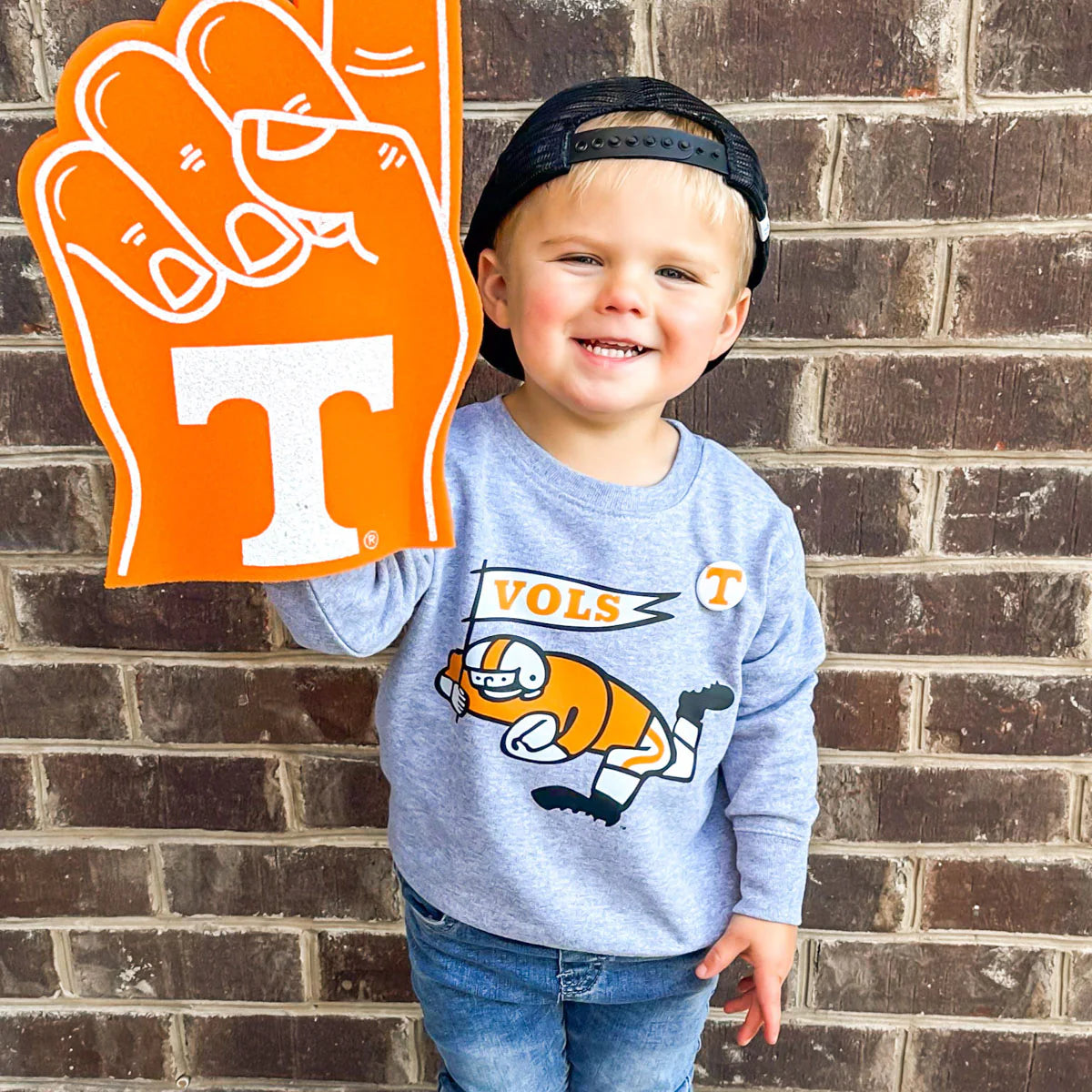 "VOLS" Football Player Crew Sweatshirt, Youth