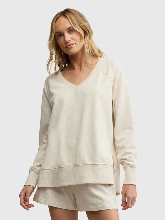 Z Supply V Neck Weekender Light Oatmeal Heather