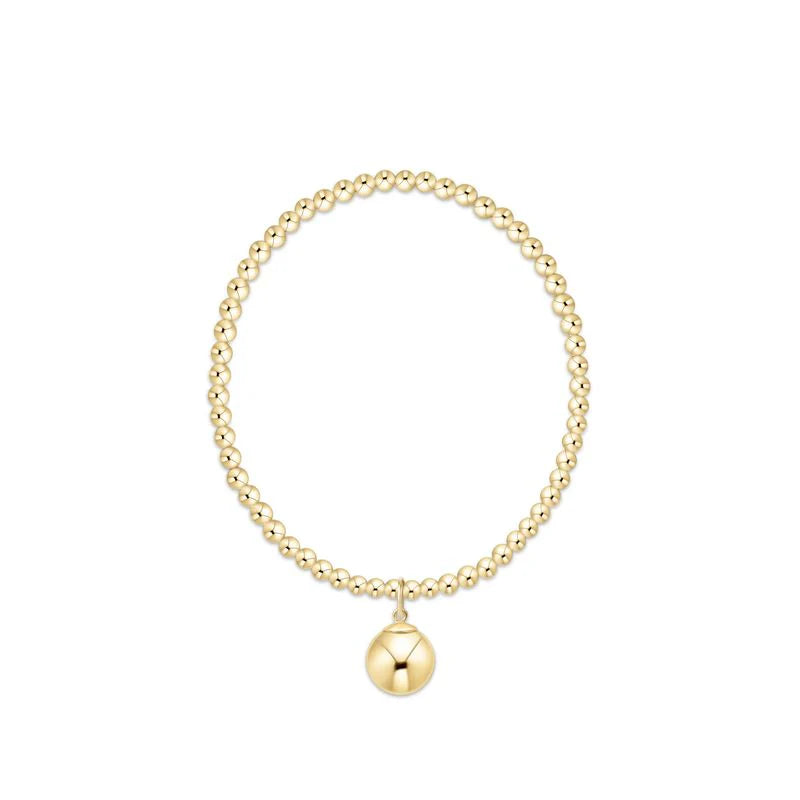 E Newton Classic Gold 3mm Gold 10mm Charm