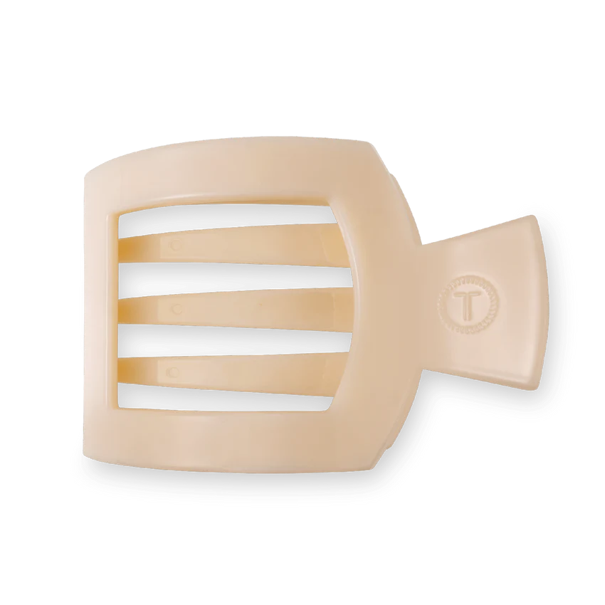 Teleties Large Almond Beige Flat Square Clip