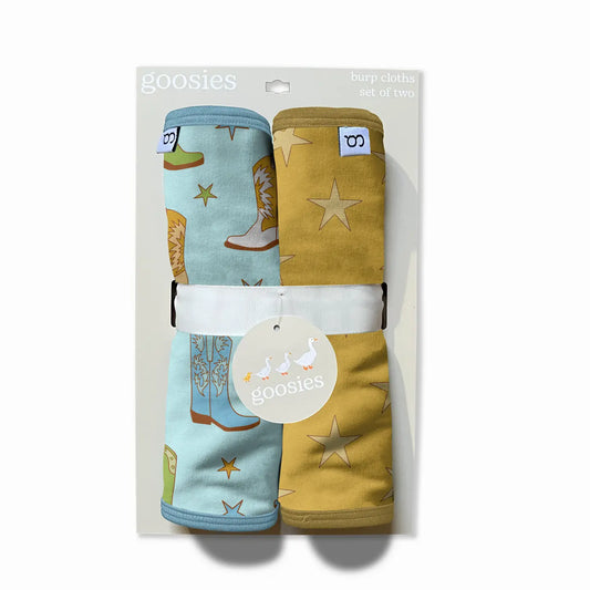 Goosies Cowboy Boots and Stars Burp Cloths