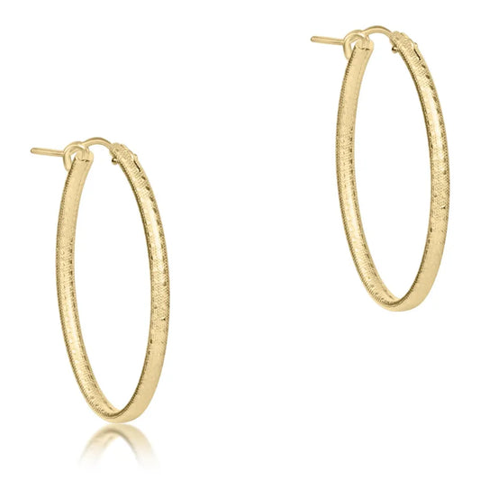 E Newton Oval Gold 1" Hoop Textured