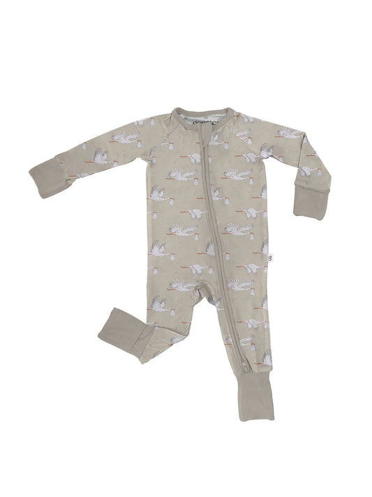 Goosies Neutral Stork Romper 0-3