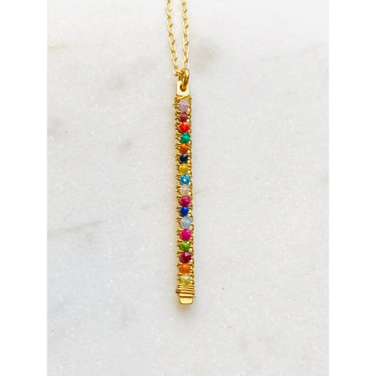 Short Wrapped Bar Necklace 18"