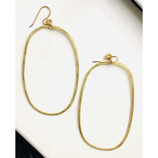Hammered Oval Earrings