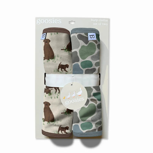 Goosies Lab Dogs/Camo Burp Cloths