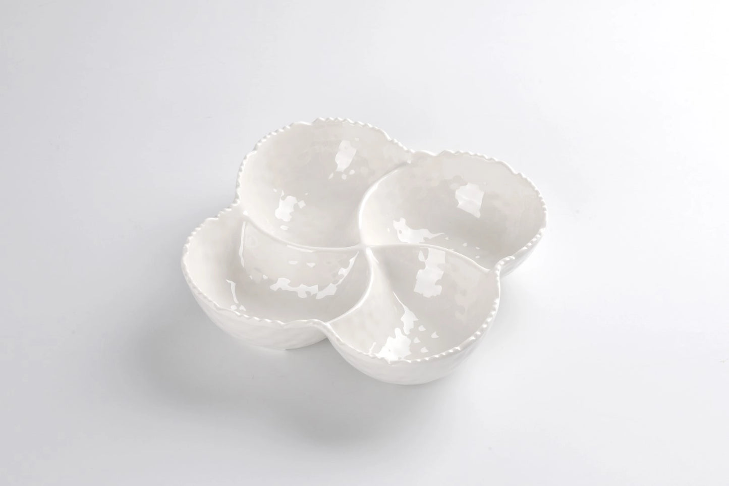 4 Section Bowl in Shatterproof Melamine White