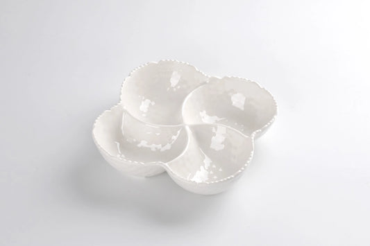 4 Section Bowl in Shatterproof Melamine White