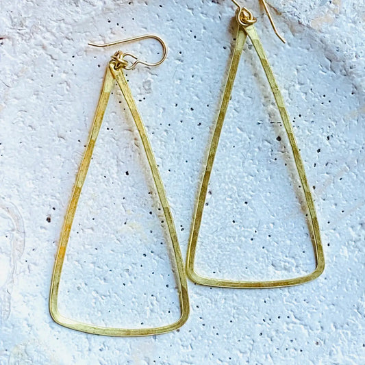 Hammered Triangle Earrings