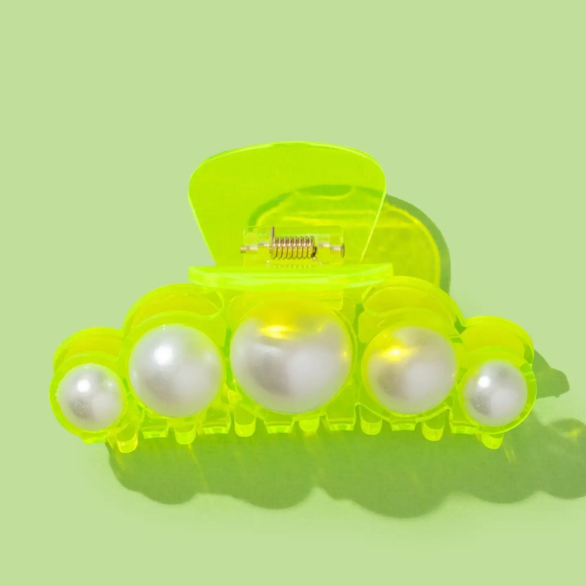 Neon Green/Pearl Claw Clip