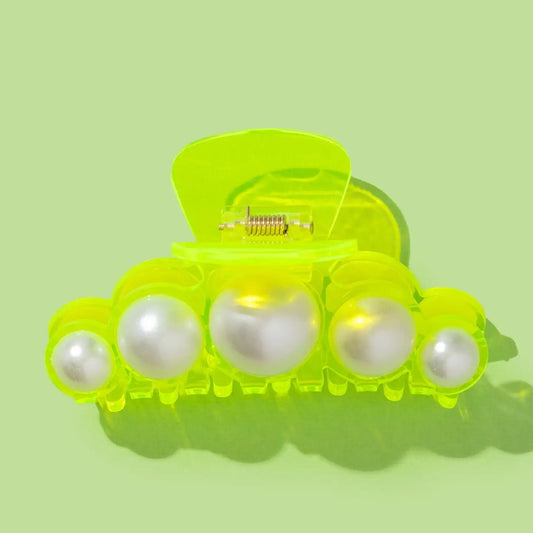 Neon Green/Pearl Claw Clip