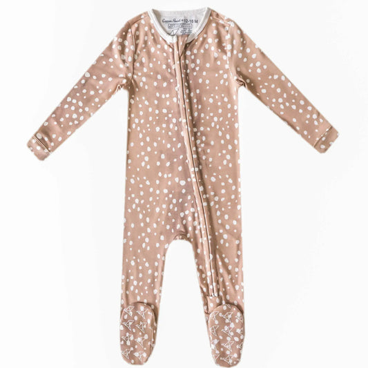 Copper Pearl Fawn Zip Up Footie