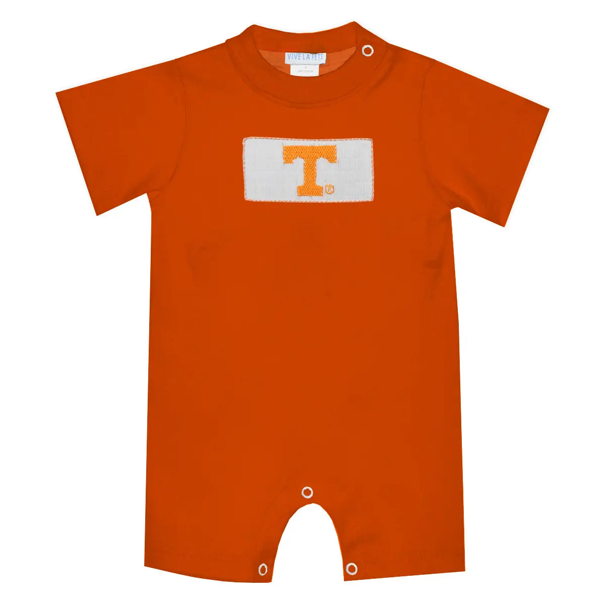 Tennessee Vols Smocked Knit Short Sleeve Boys Romper Orange