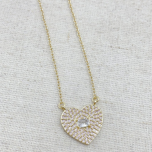 Dainty Pink Heart Necklace