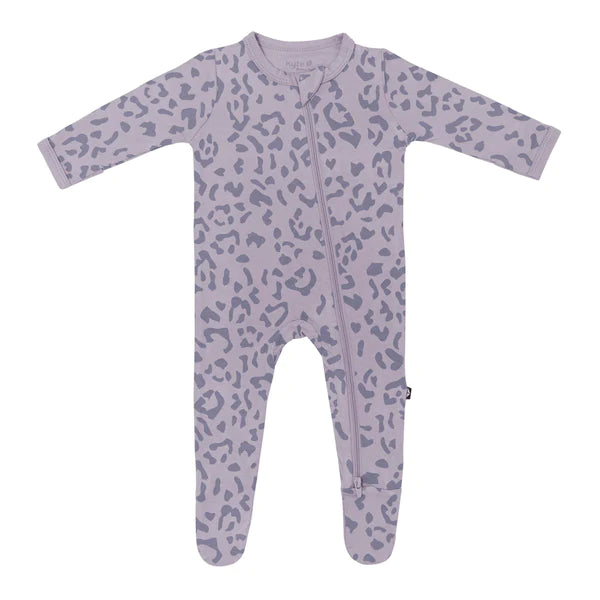 Kyte Baby Zippered Footie Taro Leopard