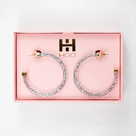 Hoo Hoops Silver Glitter 2"