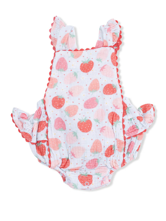 Strawberry Bliss - Ric Rac Ruffle Sunsuit