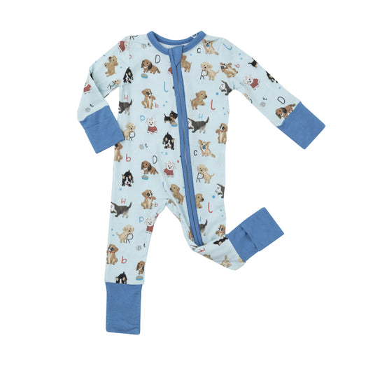 Angel Dear Puppy Alphabet 2 Way Zipper Romper