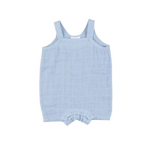 Angel Dear Dusty Blue Solid Muslin Overall Shortie