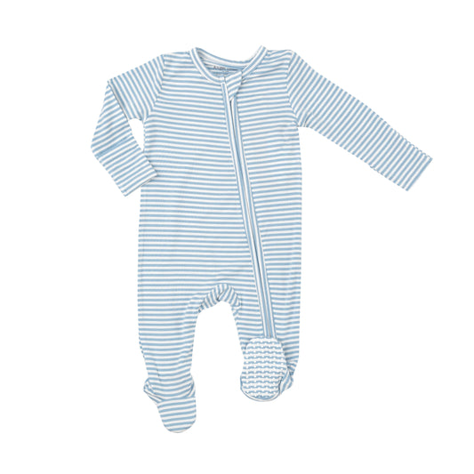 Angel Dear Dream Blue Stripe 2 Way Zipper Footie