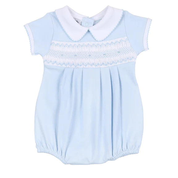 Magnolia Baby Kate and Luke Smocked Collared Boy Bubble